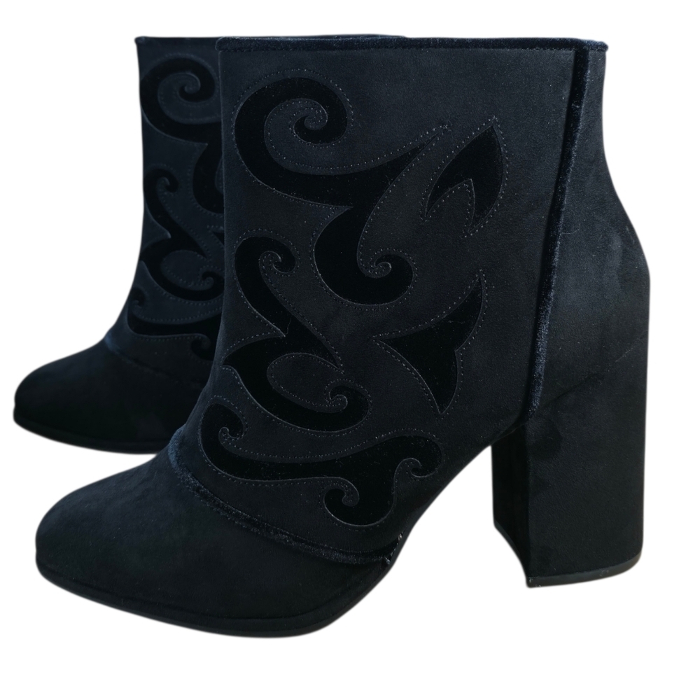 Cloudwalkers Black Faux Suede Ankle Boots Womens 10W - Picture 3 of 10